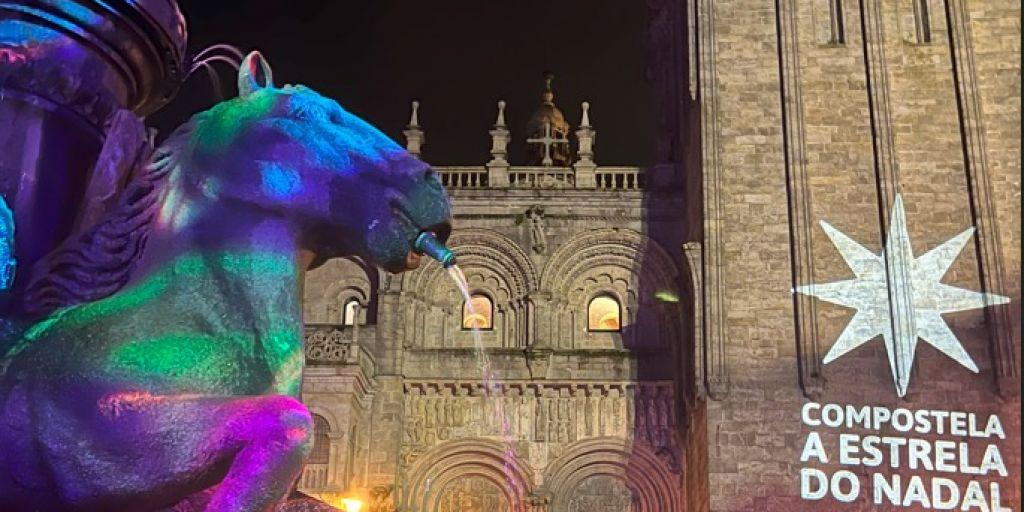 A qué hora es el encendido de luces de Navidad de Santiago de Compostela hoy y dónde están los árboles, las calles iluminadas y los belenes