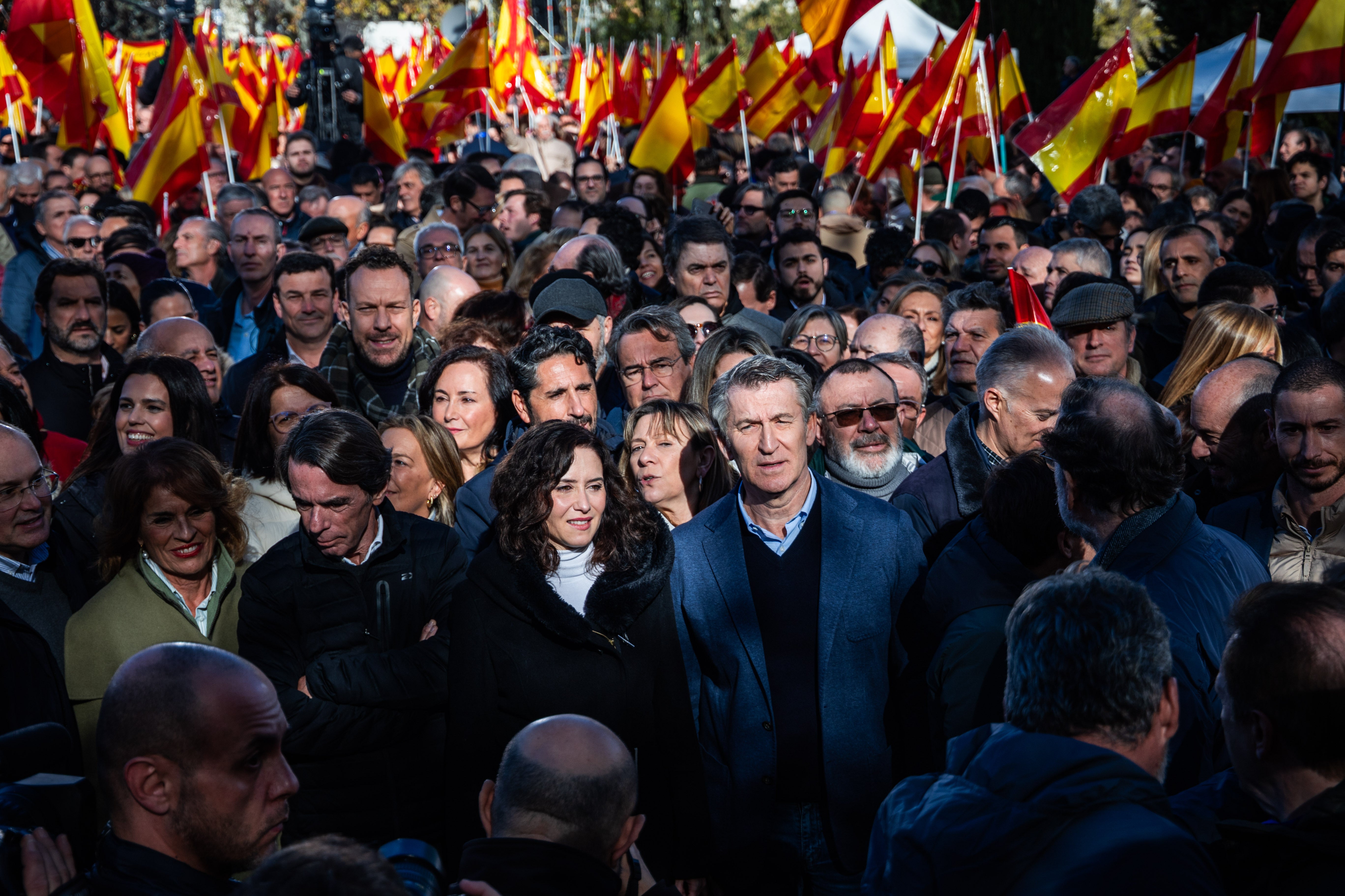 La manifestación del PP en Madrid contra el Gobierno de Pedro Sánchez, en imágenes
