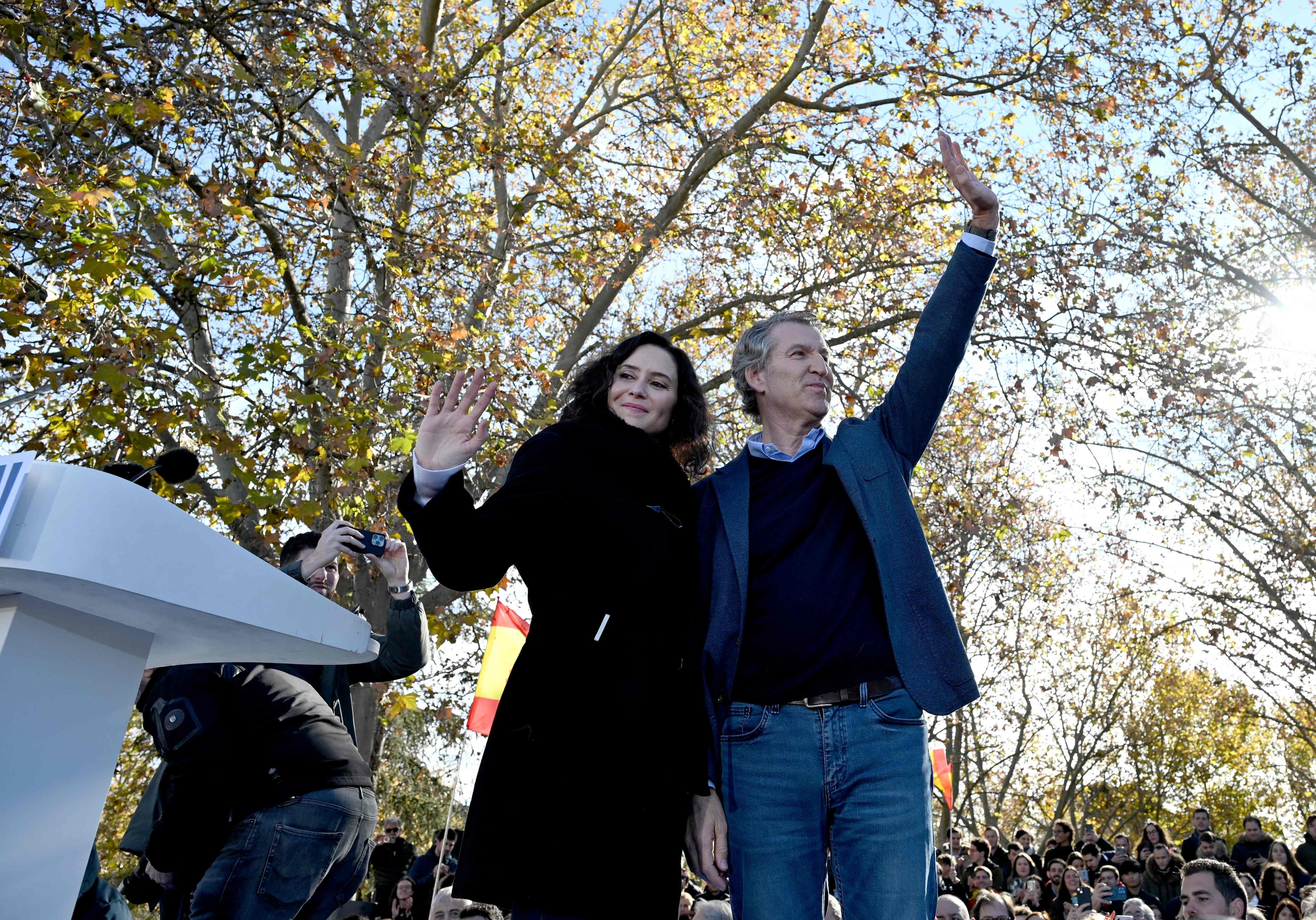 La manifestación del PP en Madrid contra el Gobierno de Pedro Sánchez, en imágenes