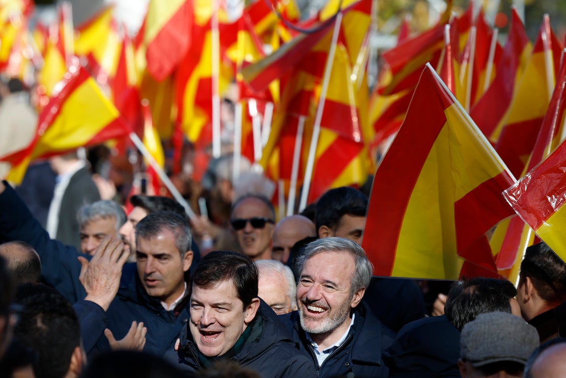 La manifestación del PP en Madrid contra el Gobierno de Pedro Sánchez ...