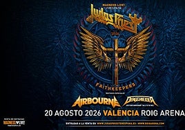 La legendaria banda de heavy metal Judas Priest actuará en el Roig Arena el 20 de agosto