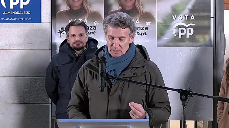 Feijóo pide el voto para Guardiola, iniciar el fin del sanchismo e impulsar a Extremadura