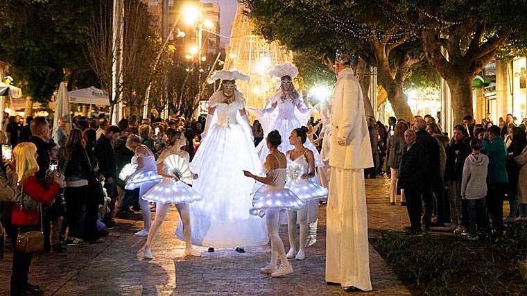 One of the displays during the Christmas lighting in Almeria