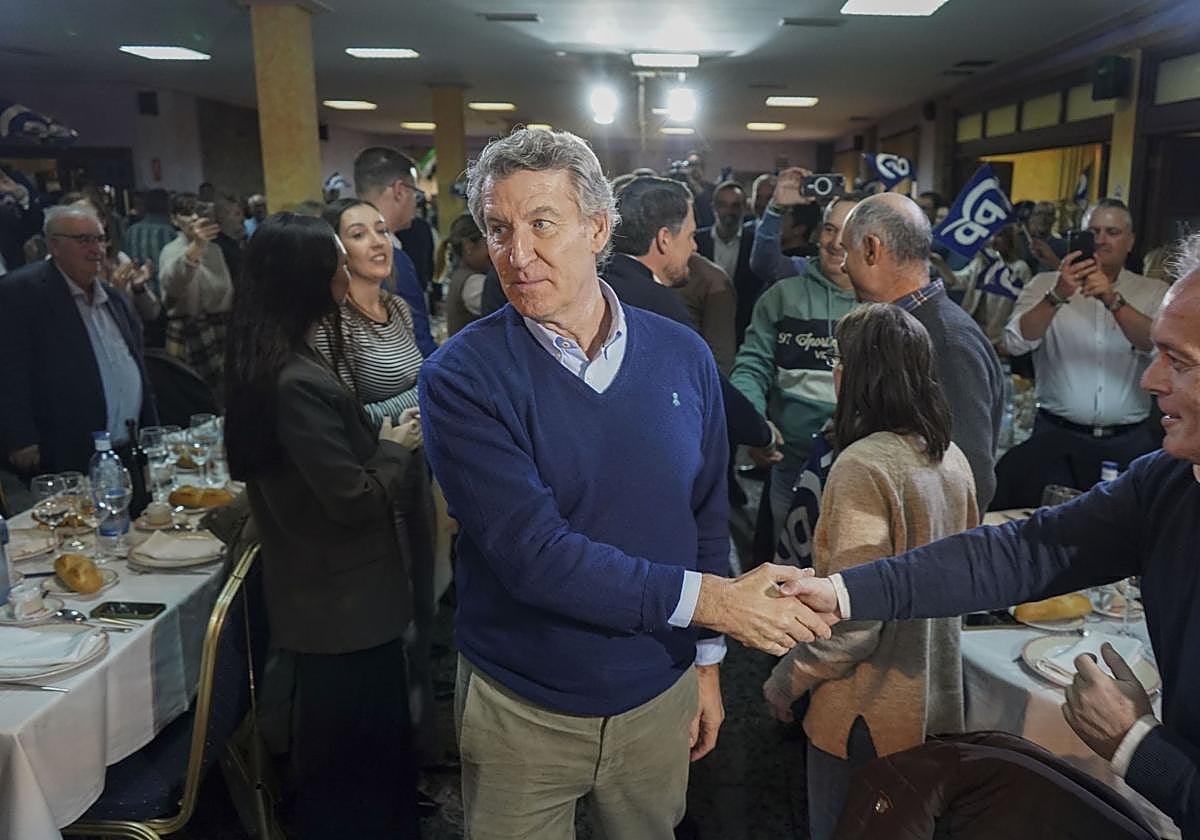 Alberto Núñez Feijóo, ayer en Pinofranqueado (Cáceres)