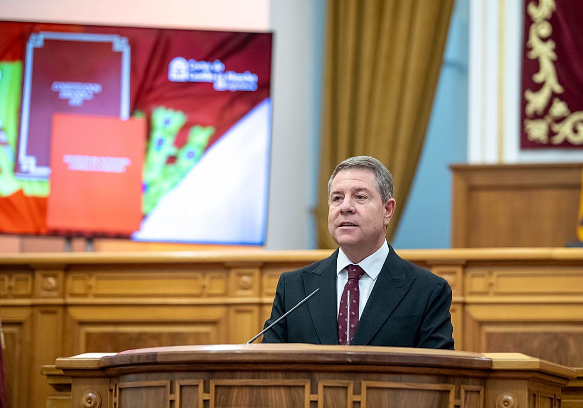 Emiliano García-Page, durante el acto institucional de Día de la Constitución celebrado el pasado miércoles