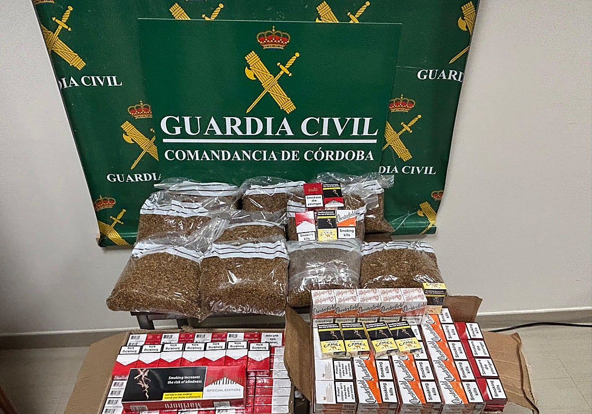Droga y cajetillas de tabaco incautadas por la Guardia Civil