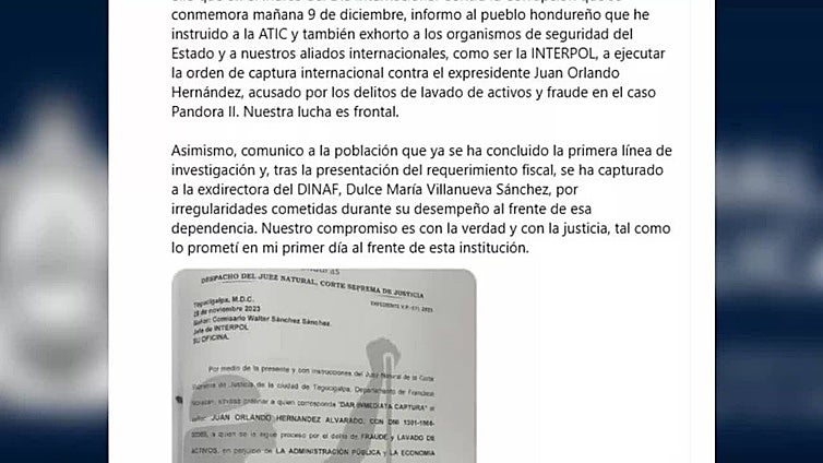 Fiscalía de Honduras pide la "captura internacional" del expresidente Juan Orlando Hernández