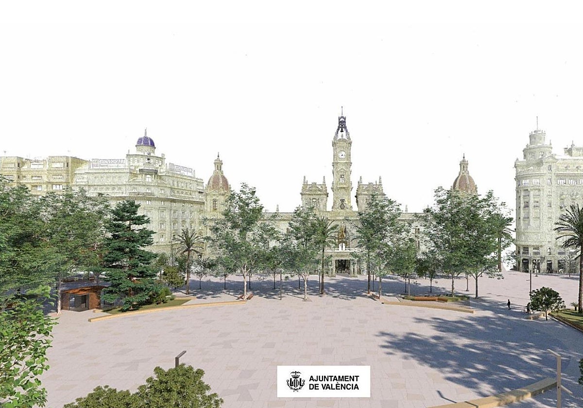 Imagen del anteproyecto de la reforma integral de la plaza del Ayuntamiento