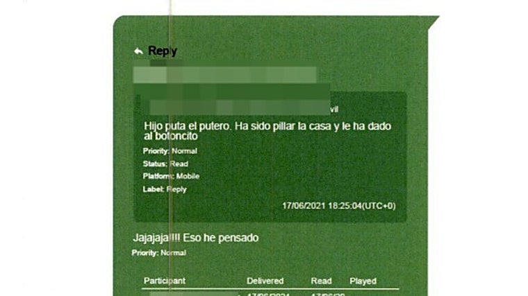 Message seized by the Civil Guard in the Hydrocarbons affair