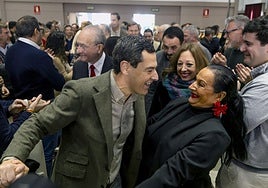 El presidente de la Junta de Andalucía Juanma Moreno participó este lunes en la junta directiva autonómica del PP en Málaga