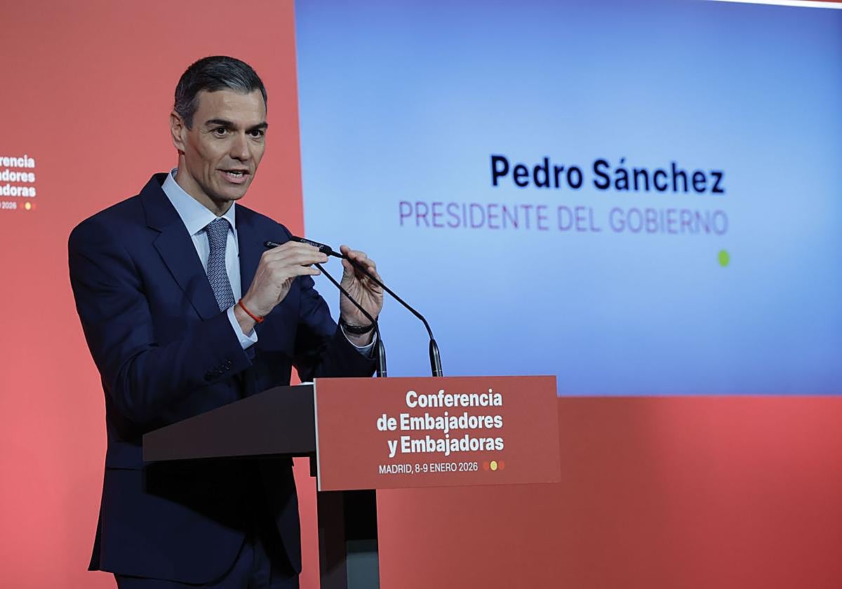 Pedro Sánchez, durante la Conferencia de Embajadores