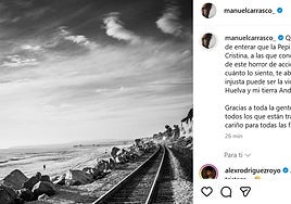 Manuel Carrasco lamenta la muerte de «la Pepi y la Ana, a las que conozco de siempre de Isla Cristina», en el accidente de Adamuz
