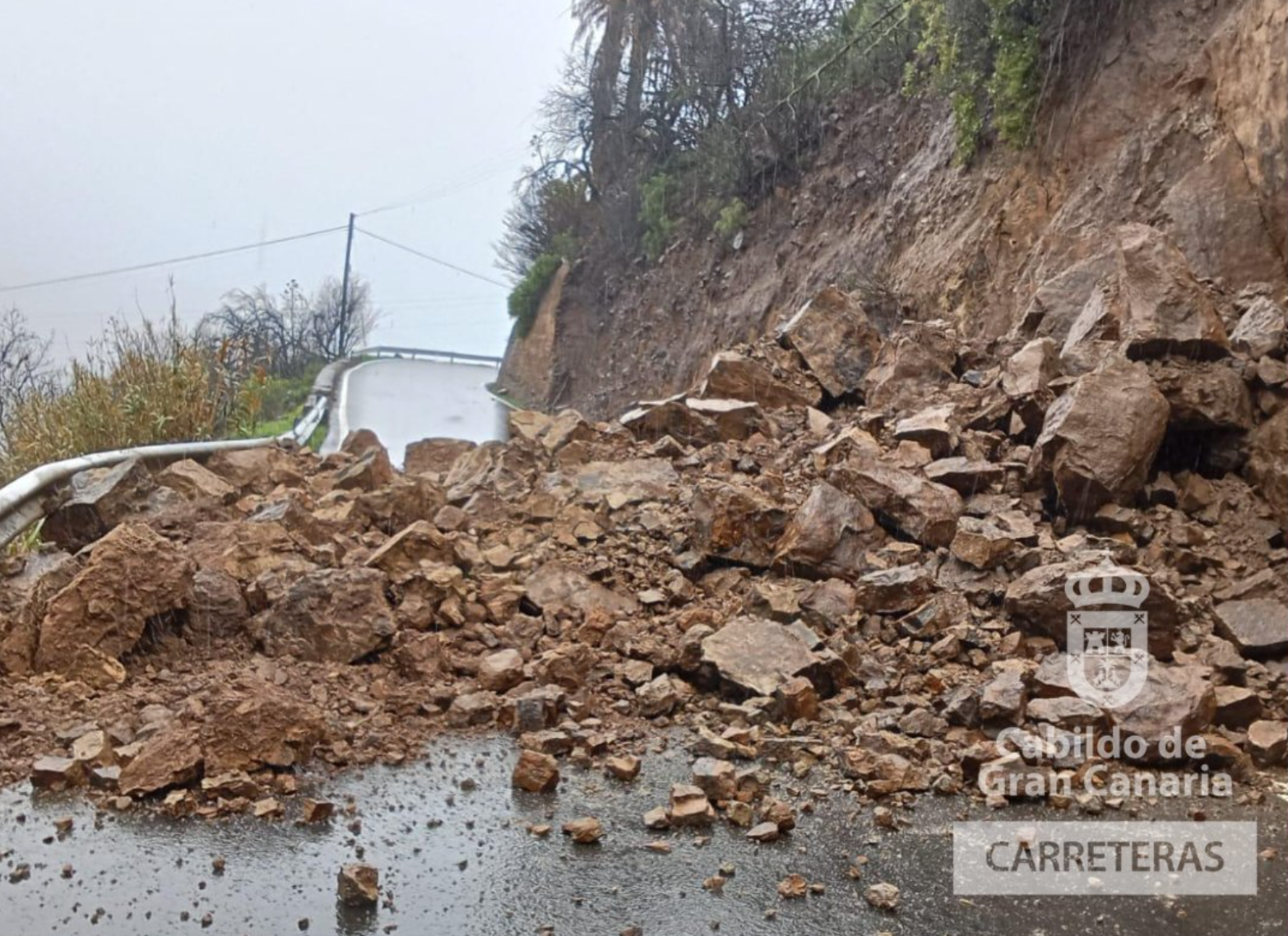 El Gobierno canario activa el PLATECA por desprendimientos en las islas tras las fuertes lluvias