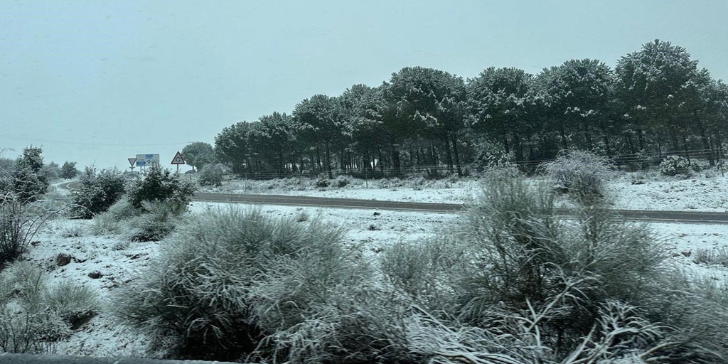 La nieve complica la circulación en la A-2 en la provincia de Guadalajara