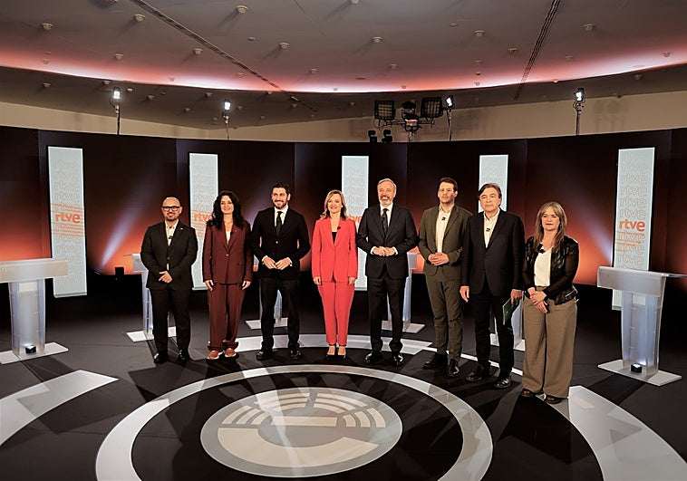 Ochenta minutos de debate entre los ocho candidatos en Aragón no despejan la gran incógnita: la posible unión de las derechas