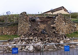 Un muro del siglo XVIII en la Vaguada de la Palma de Salamanca se derrumba por las intensas precipitaciones