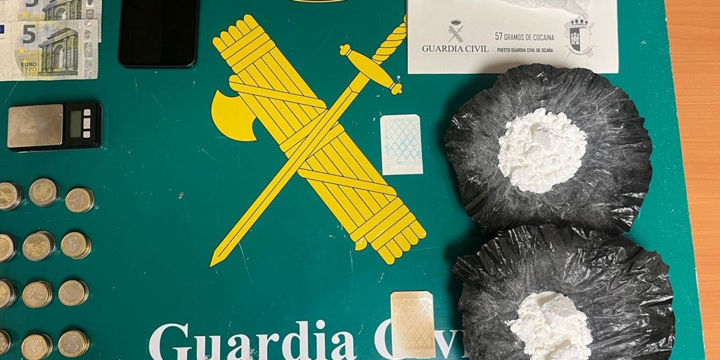 La Guardia Civil detiene a un hombre con 57 gramos de cocaína cerca de un instituto de secundaria de Ocaña (Toledo)