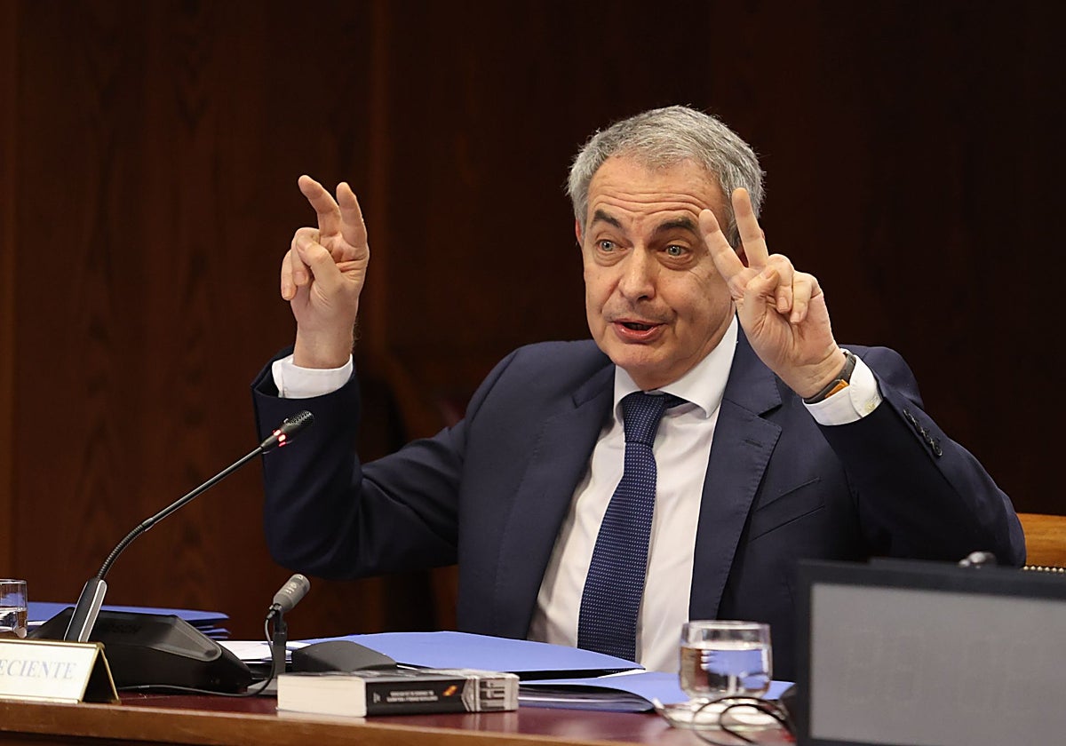 José Luis Rodríguez Zapatero, en la comisión de investigación.