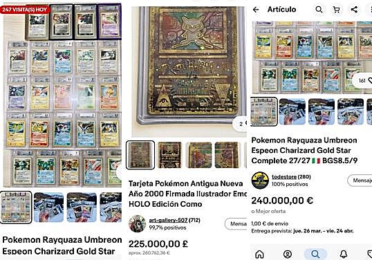 Las cartas de Pokemón de alto valor a la venta en plataformas online