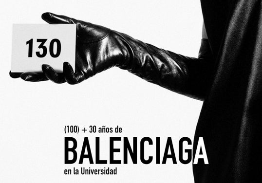 Cartel oficial de la exposición 'Balenciaga vuelve a la Universidad'.