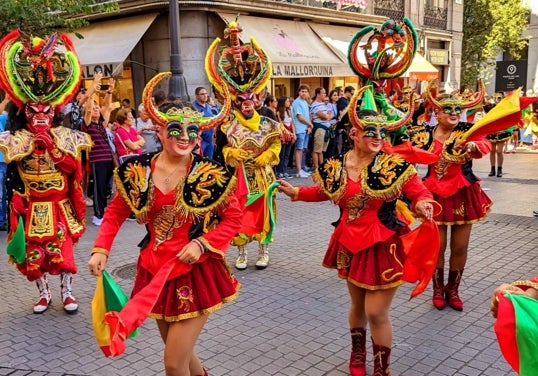 La 'diablada' en la Feria Esotérica de Madrid.