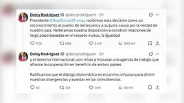 Delcy Rodríguez agradece a Donald Trump el reconocimiento formal a su Gobierno encargado