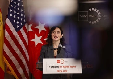 Ayuso propone a empresarios de Estados Unidos invertir en el estadio del Rayo