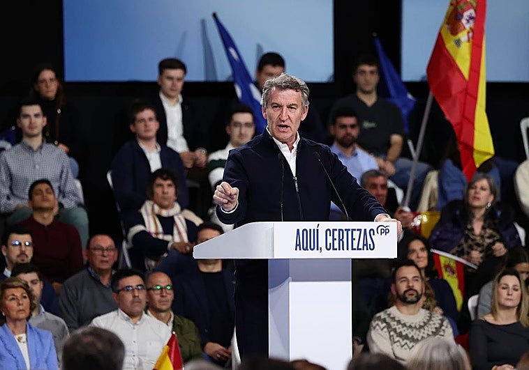Alberto Núñez Feijóo en el cierre de la campaña electoral