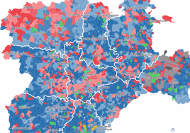 Mapa de los resultados de las elecciones en Castilla y León, municipio a municipio