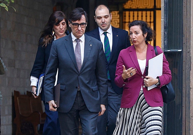 Salvador Illa y Alícia Romero, hoy, antes de la reunión extraordinaria del Govern.
