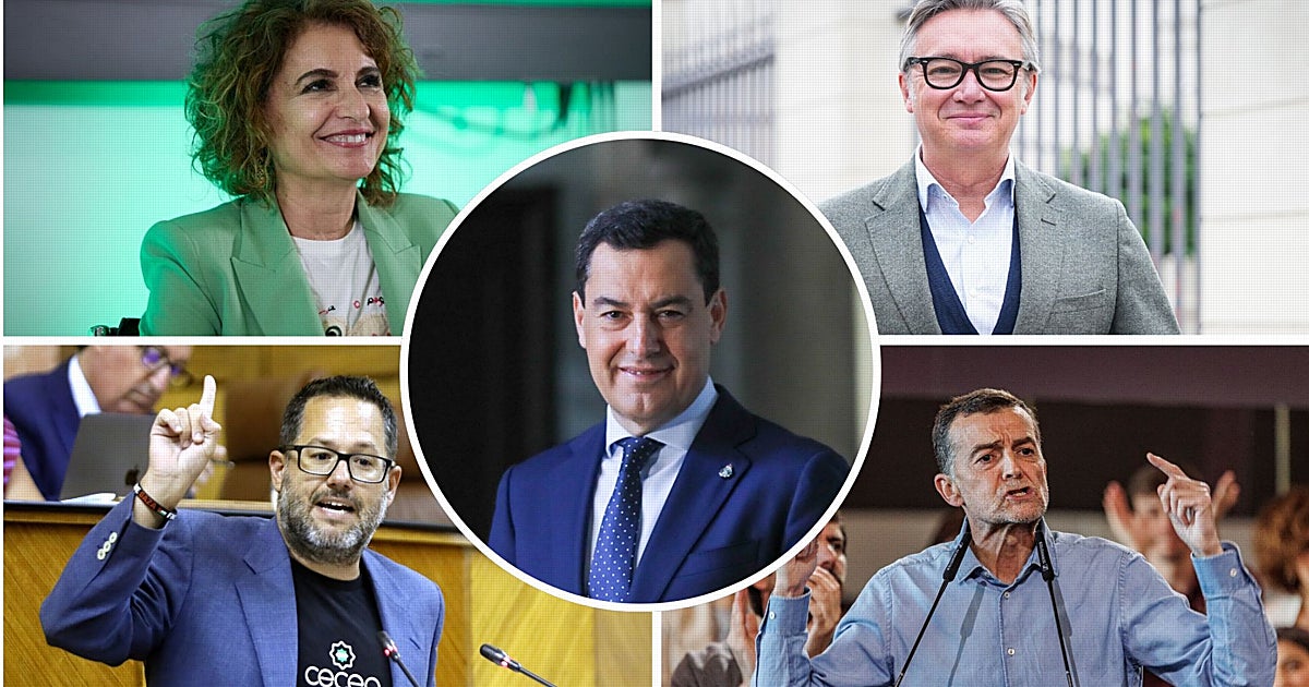 Los candidatos a presidir Andalucía: Juanma Moreno, María Jesús Montero, Gavira, García, Maíllo.... Así llegan los partidos
