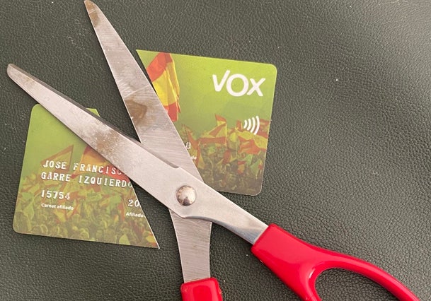 El carnet de afiliado de José Francisco Garre