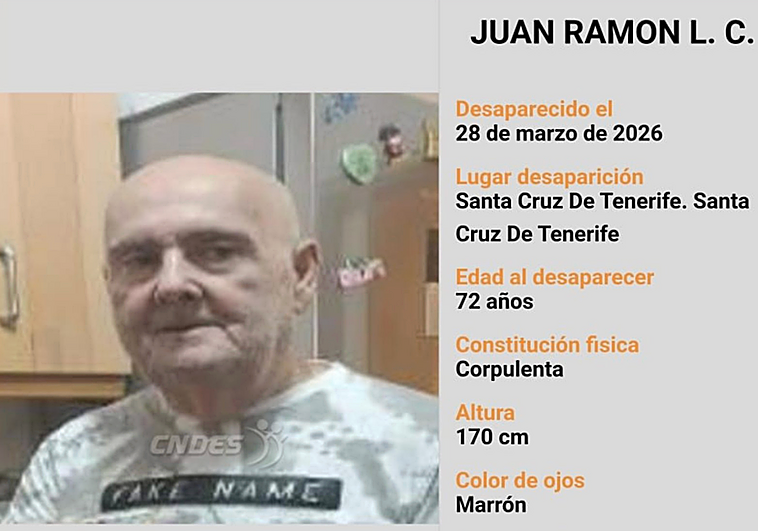 Se busca en Canarias a Juan Ramón, vecino de Tenerife con alzhéimer desaparecido el pasado 28