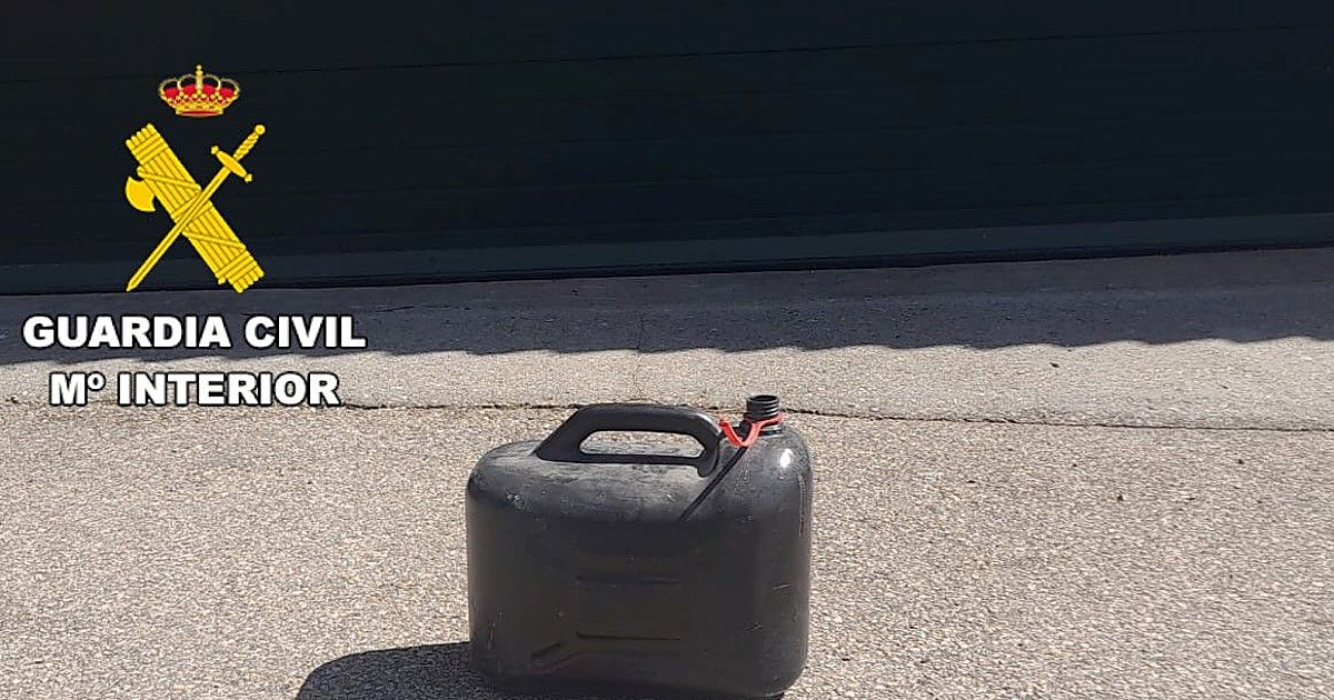 Garrafa de gasolina incautada