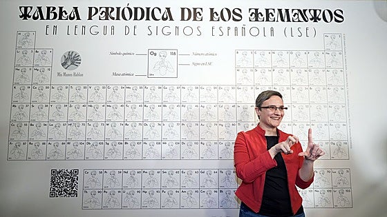 El Museo de la Ciencia instala la primera tabla periódica del mundo en lengua de signos