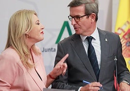 Los consejeros de la Junta de Andalucía Jorge Paradela y Carolina España, números dos en Sevilla y Málaga por el PP