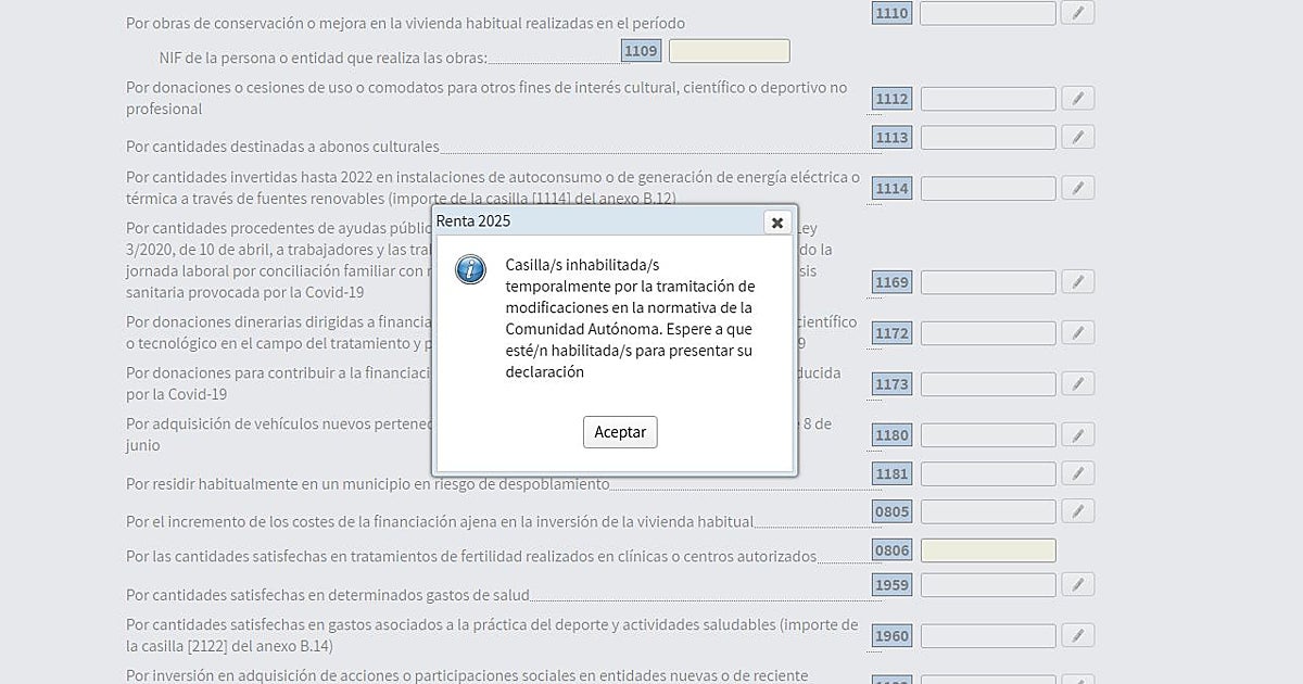 Un fallo en la declaración de la renta impide a los valencianos aplicarse deducciones fiscales