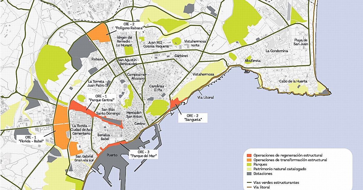 El Ayuntamiento de Alicante reconvierte suelo industrial para edificar 14.300 viviendas y nuevos barrios