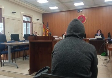 El acusado, de espaldas durante el juicio en la Audiencia Provincial.