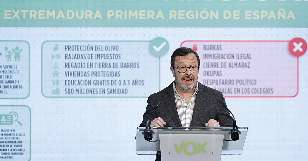 Vox avisa a Génova de que han pactado la «prioridad nacional» con el PP de Extremadura