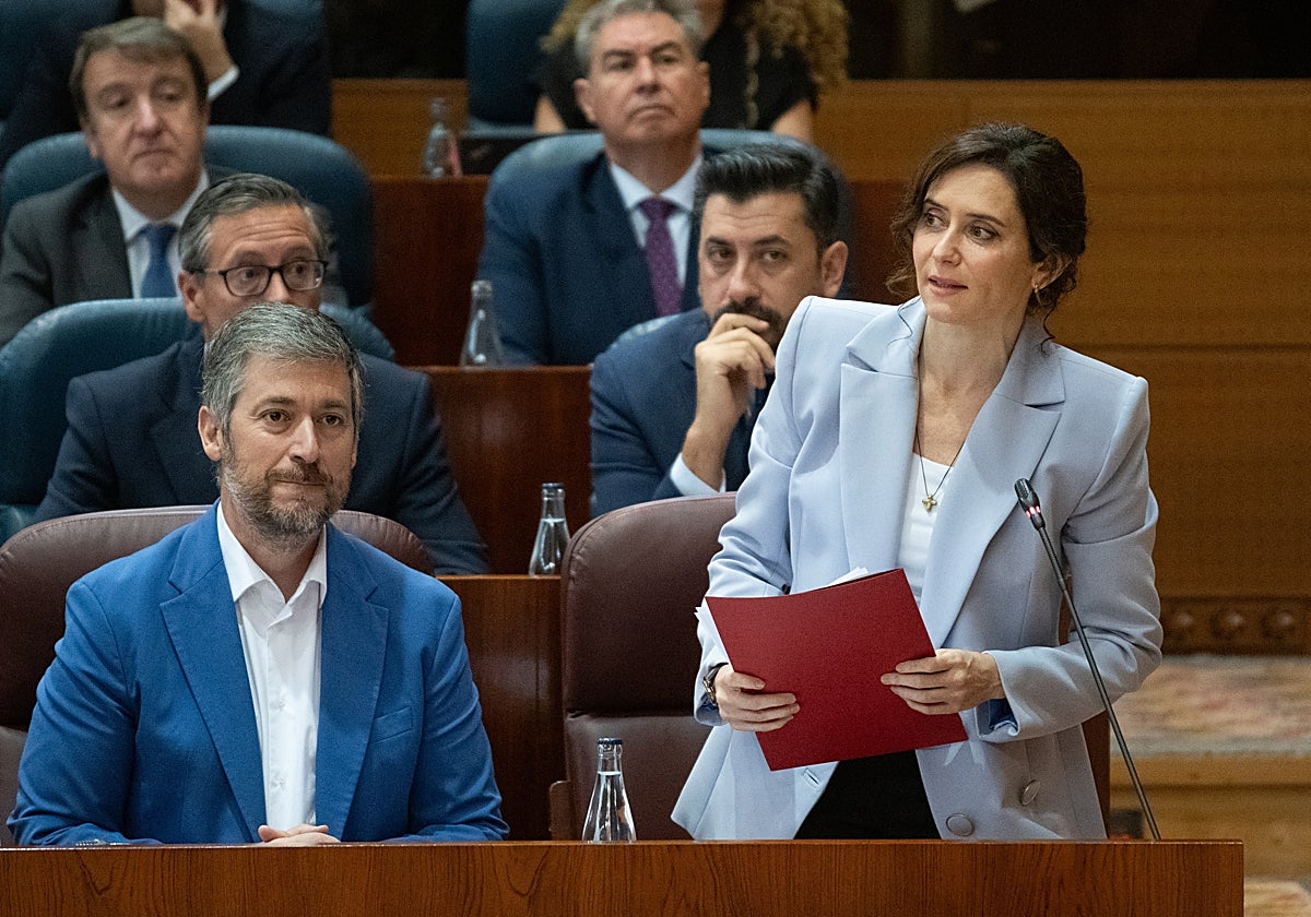 Isabel Díaz Ayuso en comparecencia