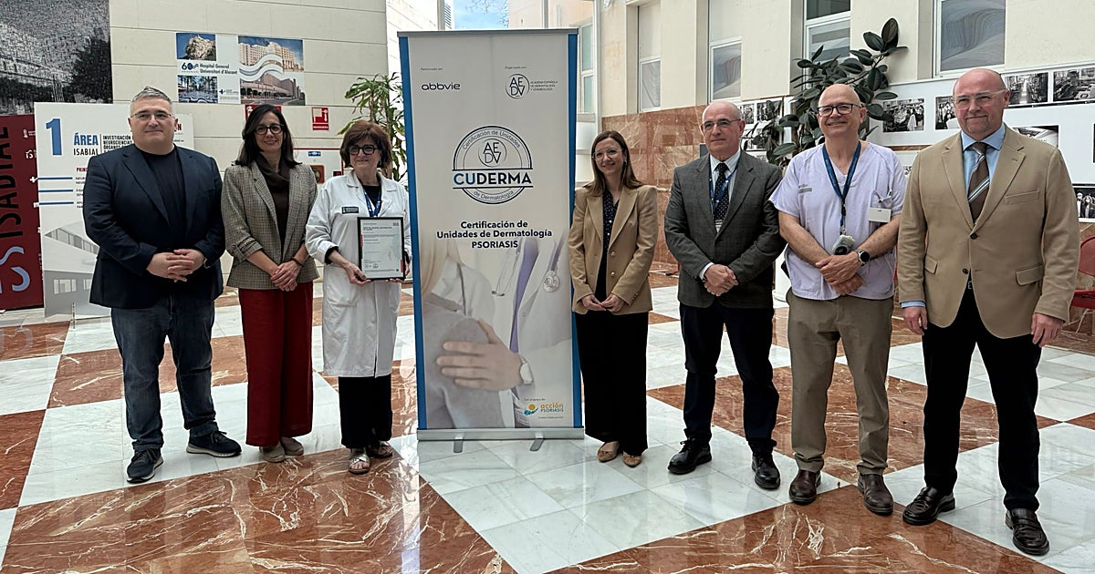 El Hospital Doctor Balmis, segundo centro de España con el certificado CUDERMA por el manejo de la psoriasis