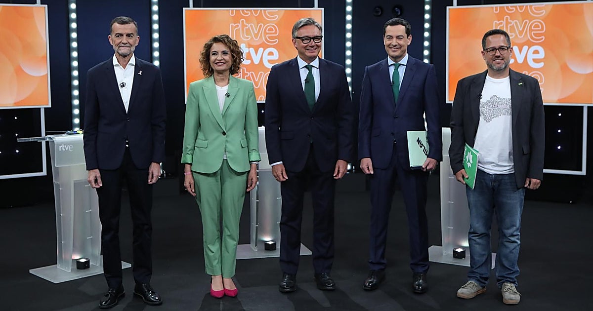 Juanma Moreno sale ileso de un debate «cuatro contra uno» que se queda en sucesión de reproches mutuos