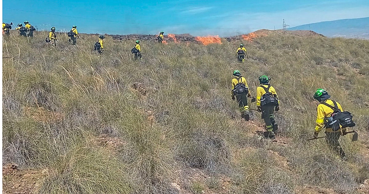 Los bomberos estabilizan el incendio forestal de Almería y trabajan en su extinción