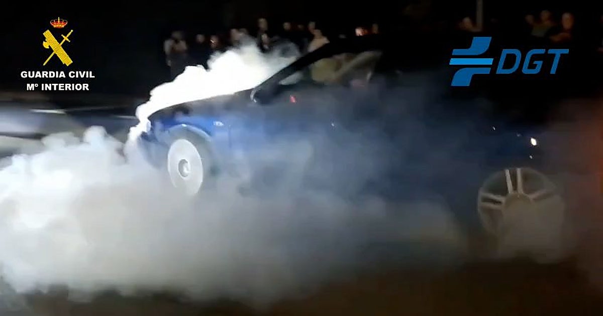 Trompos, 'lanzadas' y otras maniobras temerarias: desmantelado un punto de 'quedadas' de coches en Orense