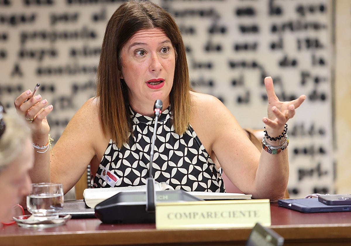 Leire Díez, en una comparecencia pública.