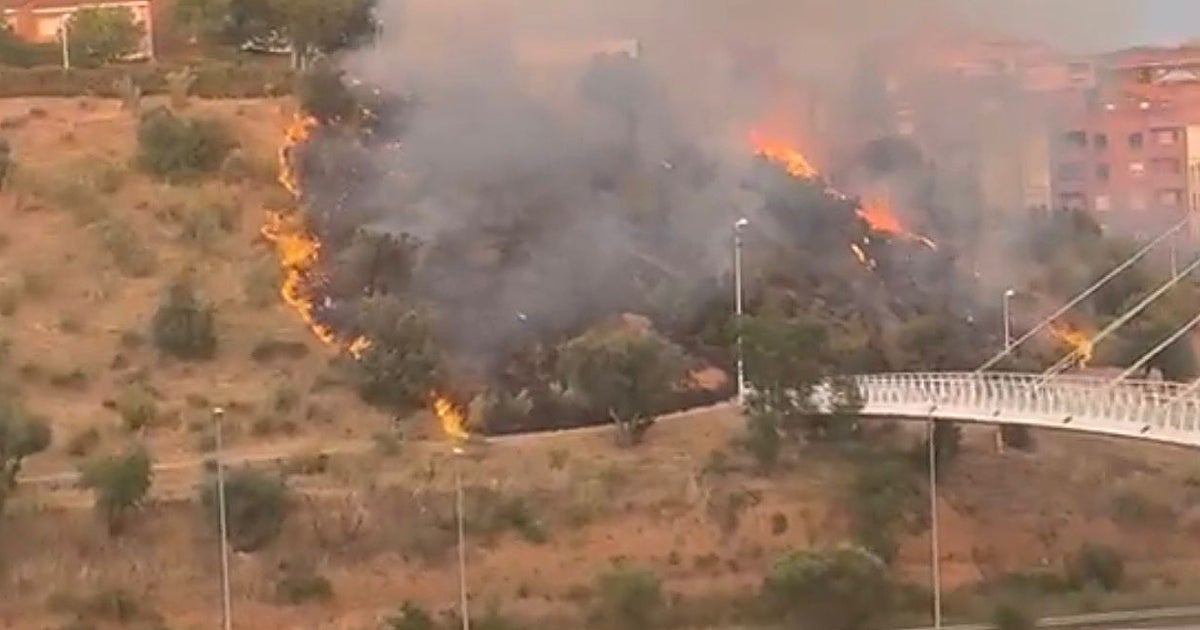 Arde la ladera junto a Buenavista y la pasarela del Hotel Beatriz
