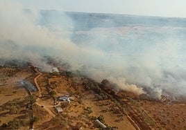 El Infoca trata de frenar el avance del incendio en Alosno, que entra en fase de emergencia 1