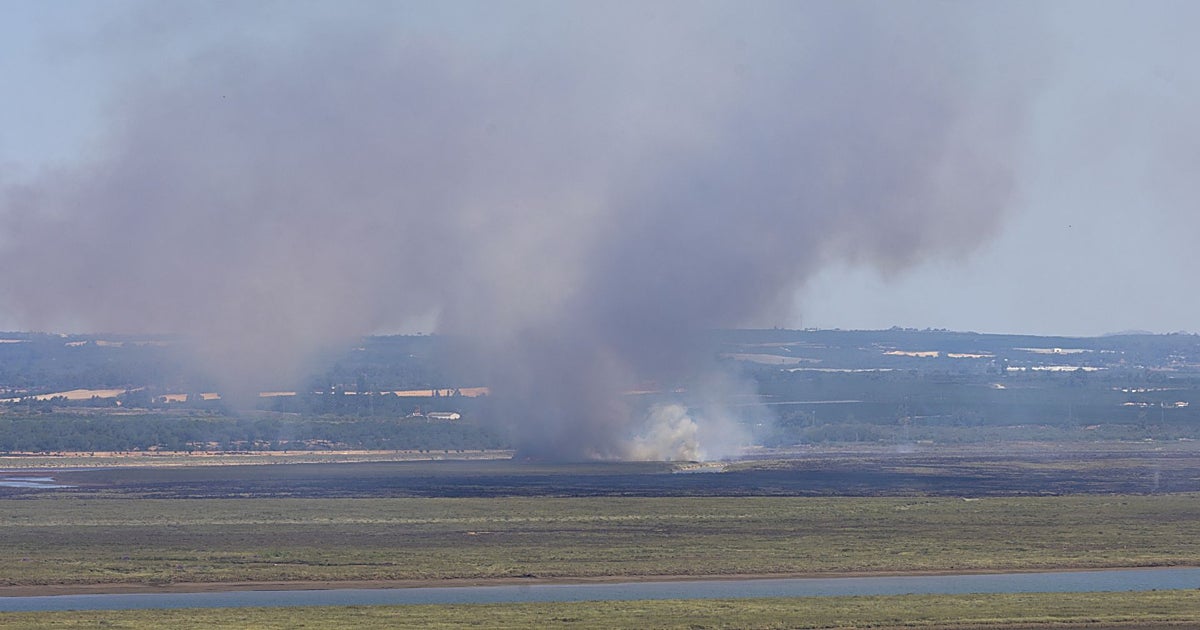 El incendio en Marismas del Burro queda estabilizado después de días de lucha en una zona de difícil acceso