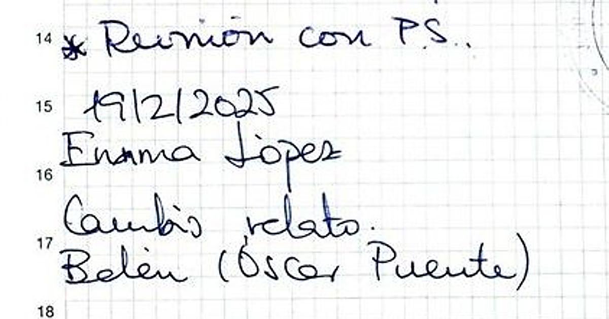 Una agenda de Leire revela sus contactos con Moncloa: «Reunión con PS» y «llamada con M. De la Rocha»